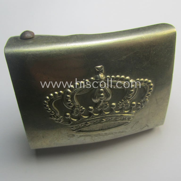 WWI-period (ie. 'Hessen-Darmstadt'-related) nickle-crome-based belt-buckle being a (typical) non-maker-marked example