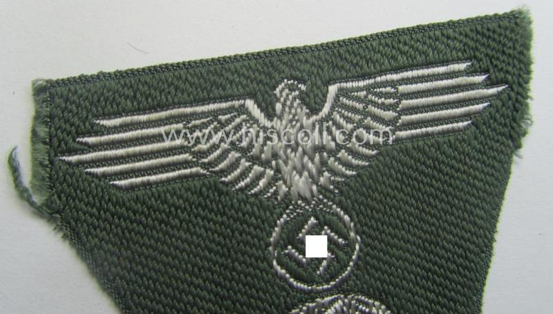 Waffen-SS field-grey-coloured, M43-pattern cap-trapezoid as was intended for usage on the M43-model field-caps (ie. 'Einheitsfeldmützen') that comes in an overall nice- (albeit minimally damaged-), condition