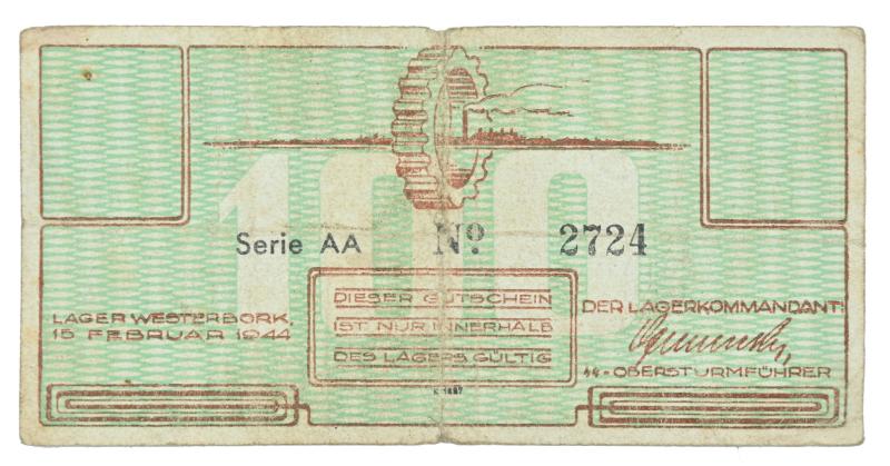 Dutch / German Camp Westerbork Banknote