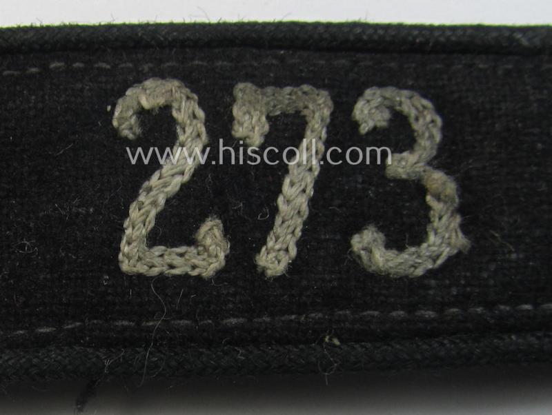 Neat - and naturally single! - black-piped, so-called: 'DJ- o. Deutsches Jungvolk' shoulderstrap as was intended for usage by a: 'DJ-Mitglied' who served within the: 'Bann 273' (273 = 'Kalenberg/Hannover Süd')