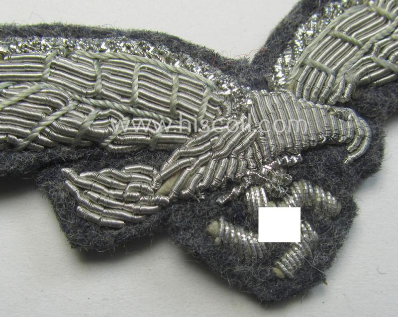 WH (LW) officers'- (evt. NCO-) type, hand-embroidered breast-eagle (ie. 'Brustadler für Offiziere der LW')