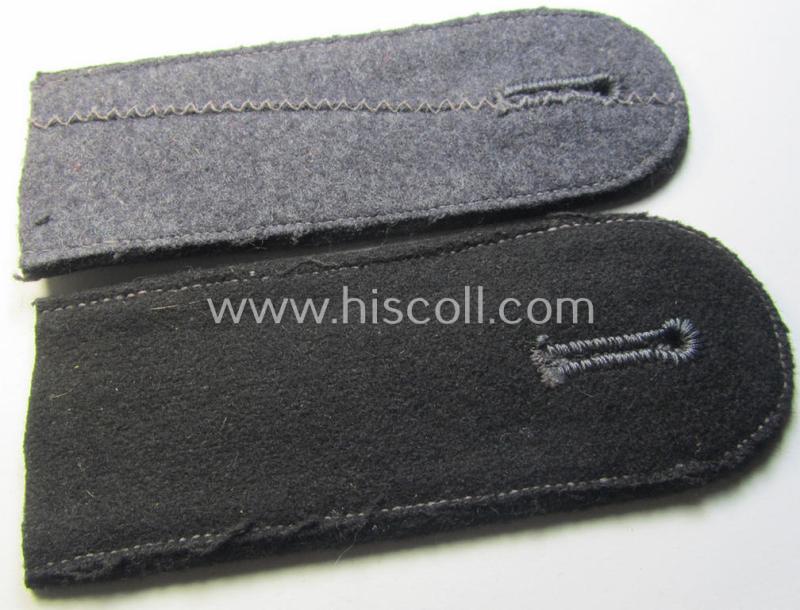 Attractive - and/or fully matching! - pair of WH (Luftwaffe) enlisted-mens'-type shoulderstraps- as piped in the black-coloured branchcolour as was intended for usage by a soldier who served within a: 'LW-Pioniere o. Bau-Abts. o. Rgts.'
