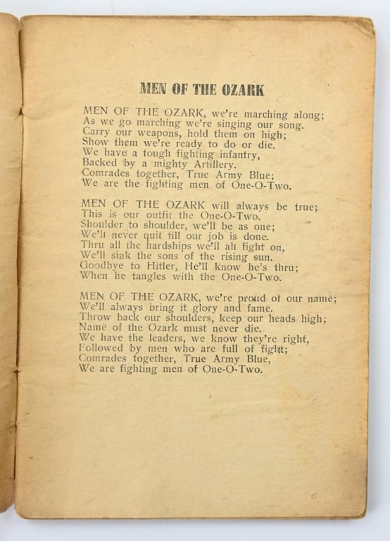 US WW2 Song Book 102nd Infantry Division