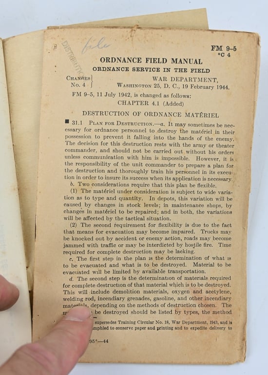 US WW2 Ordnance Field Manual