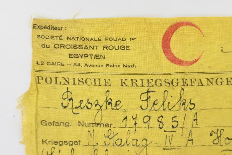 Polish WW2 Cloth POW Post Tag