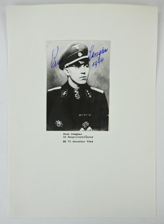 Signature of Waffen-SS KC Recipient 'Paul Senghas'