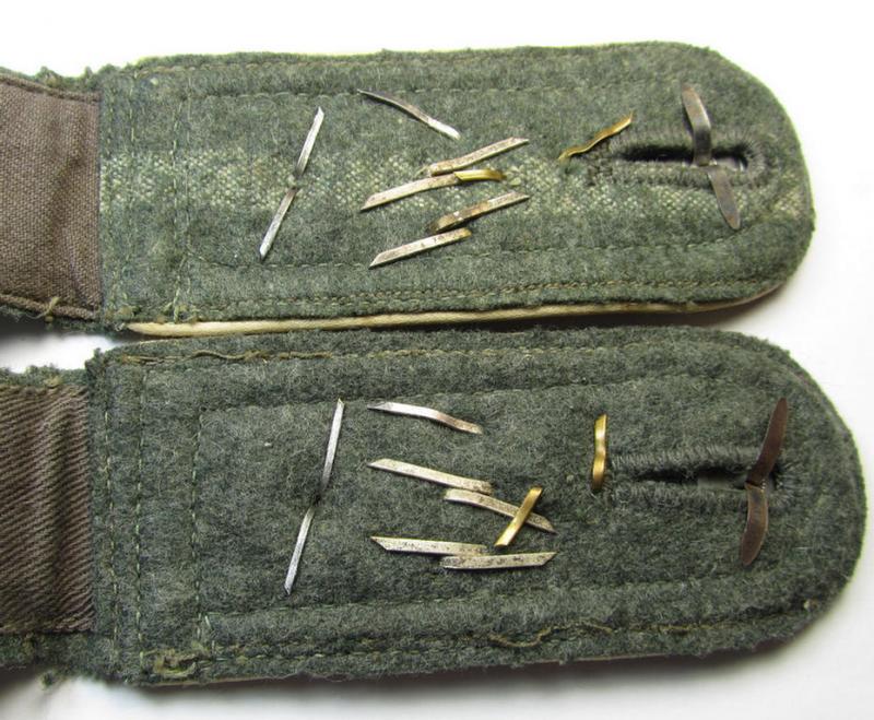 Attractive - and fully matching! - pair of neatly 'cyphered' WH (Heeres) 'M43'-pattern shoulderstraps as was intended for usage by an: 'Oberfeldwebel des Infanterie-Regiments 116' and that comes as recently found