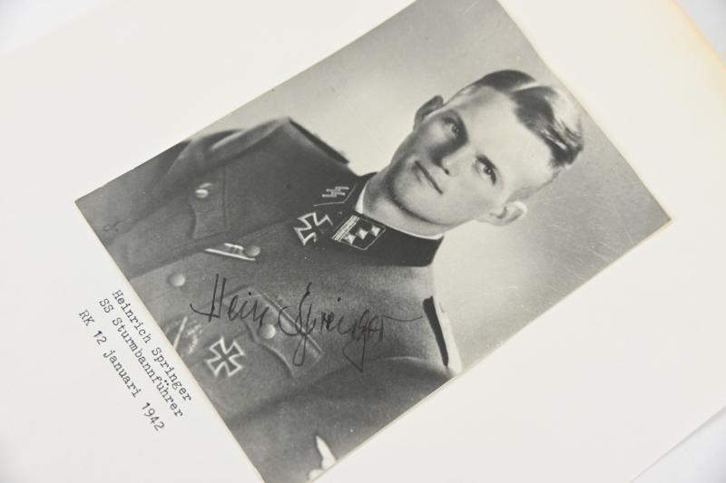 Signature of Waffen-SS Knight's Cross Recipient 'Heinrich Springer'