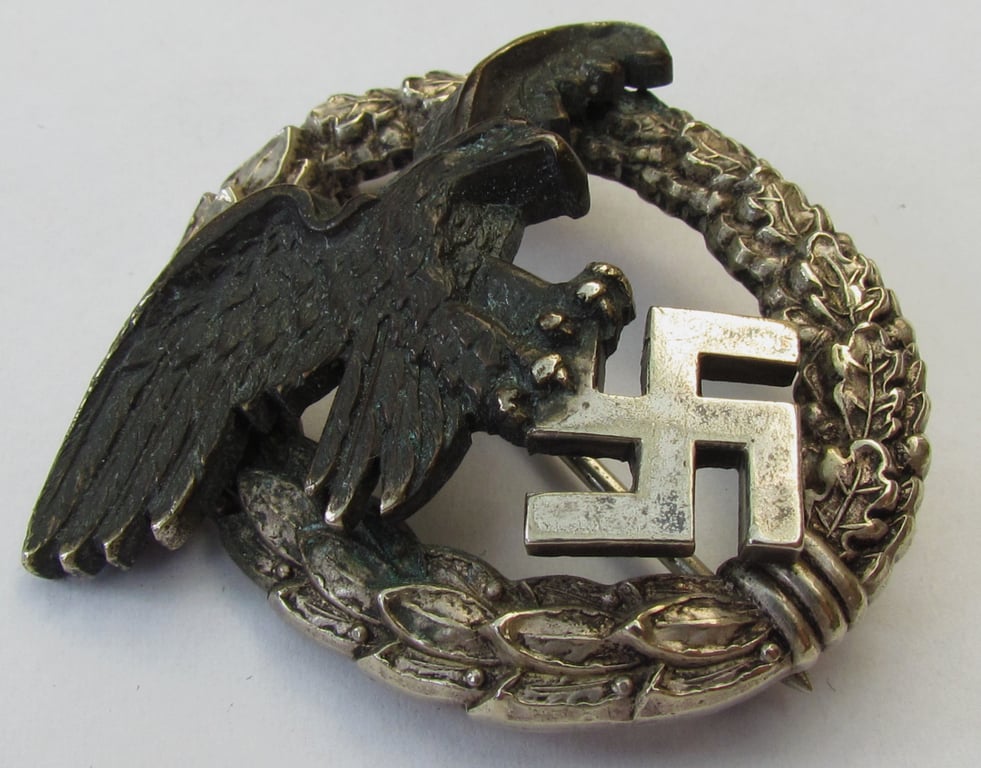 Luftwaffe Observer Badge by P. Meybauer, Berlin – Early Tombak/Buntmetall