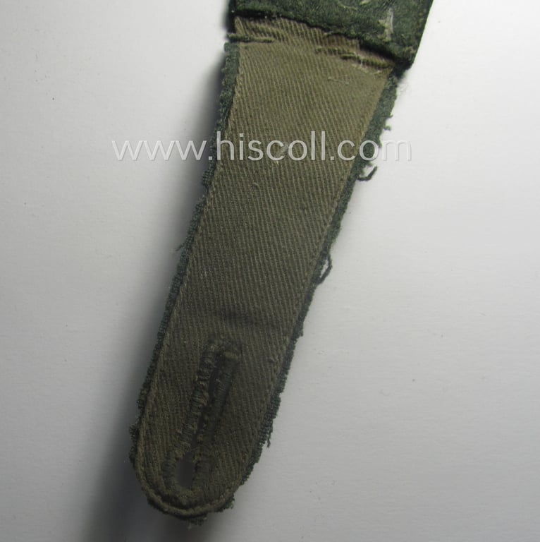 Single, early- (ie. pre-) war-period WH (Heeres) 'M36'- (ie. 'M40'-) pattern (pointed-styled) 'cyphered', EM-type shoulderstrap as was intended for a: 'Soldat u. Mitglied des Art.-Beobachtungs-Abtlgs. 6'