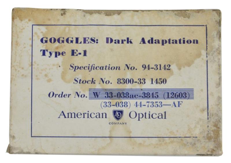 USAAF Type E-1 Goggles in Case