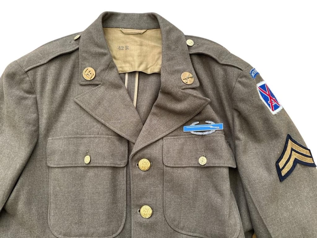 US WWII Class A Tunic Mountain Division , Trousers and Side Cap