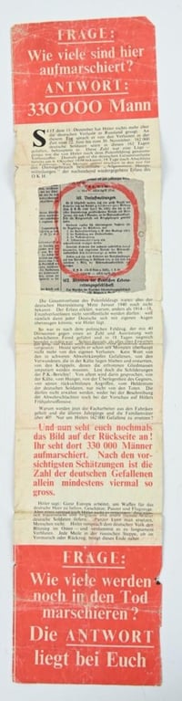 Allied WW2 Droppingsflyer 'Wie viele sind hier Aufmarschiert?'