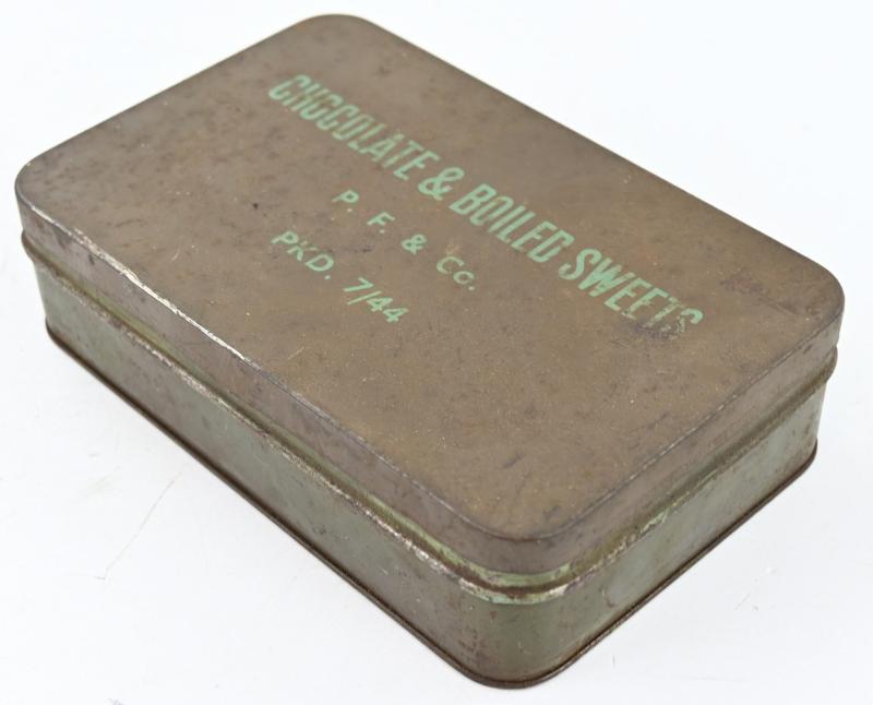 British WW2 Tin can of Chocolade & Boiled Sweets