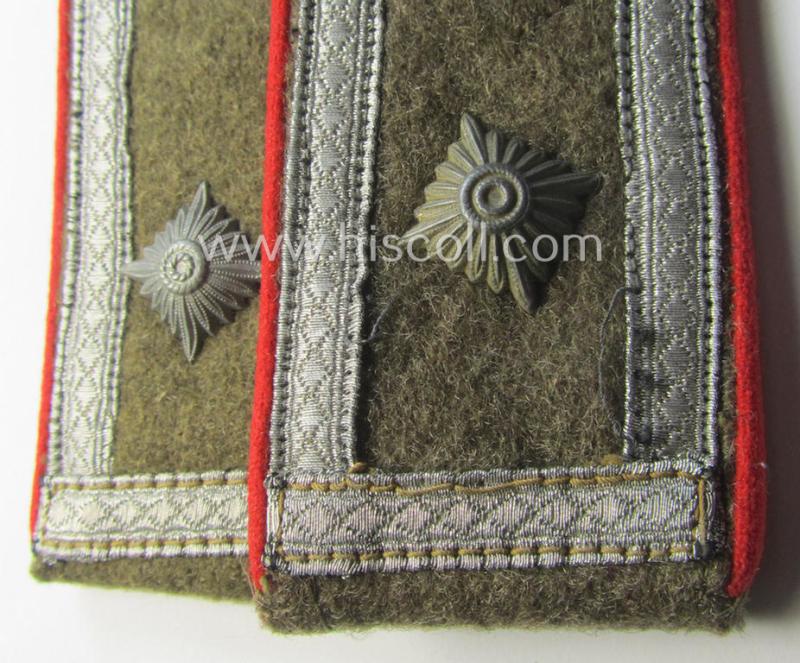 Pair of (early-war-period ie. truly 'DAK'-related!) WH (Heeres) NCO-type, 'tropical-pattern' shoulderstraps: 'Fwbl. der Art.-Truppen'