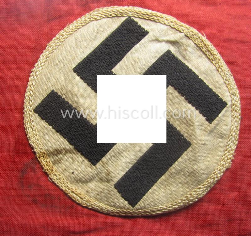Moderately used- ie. worn, linnen-based N.S.D.A.P.-related party-armband (ie. 'Armbinde')