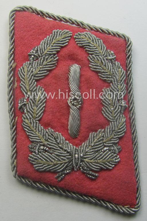 Fully matching - and actually scarcely encountered! - pair of WH (Luftwaffe) collar-tabs (ie. 'Kragenspiegel') as was intended for usage by a: 'Flieger-Stabsingenieur' (being a rank similar to: 'Major')