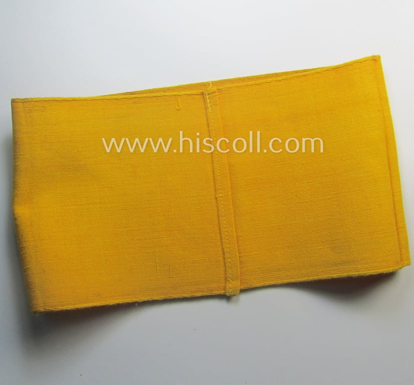 Linnen-based- and/or 'machine-woven', golden-yellow-coloured armband (ie. 'Armbinde') showing a woven eagle-device as specifically intended for (civilian) staff-members (ie. 'Zivilangestellten') of the armed forces ie. 'Deutsche Wehrmacht'