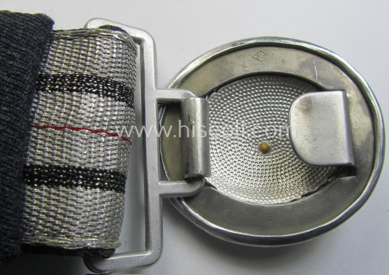 Superb - and/or fully untouched! - WH (Luftwaffe) 'standard-pattern', officers'-dress-model, aluminium-based belt-buckle and 'brocade'-based belt (of the 2nd. pattern) that comes as issued and/or stored for decades