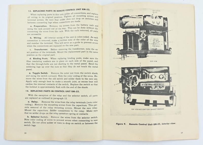 US WW2 Remote Controle Equipment RC-261 Manual