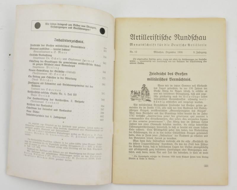 German WH Magazine 'Artilleristische Rundschau' 1936