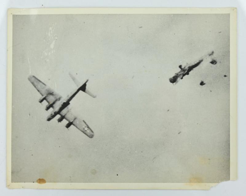 USAAF Press Photo 'Shot down B-17 Flying Fortress'