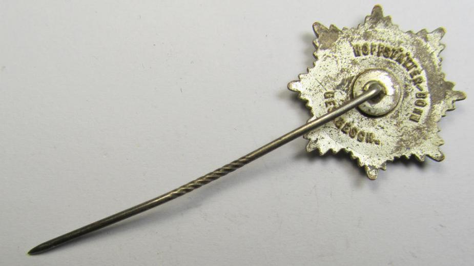 Attractive, semi-enamelled RLB- (ie. 'Reichluftschützbund') 'Zivilabzeichen' or: civil-attire badge (of the first pattern), bearing a neat makers-mark ('Hoffstätter') and patent-pending- (ie. 'Ges.Gesch.'-) marking on its back