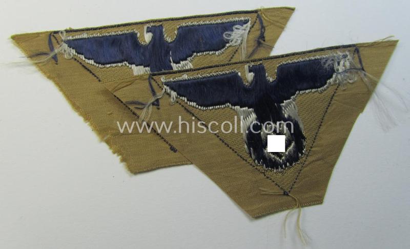 Attractive, SA-related cap-eagle as was intended for the: 'Lagermütze' (ie. side-cap) being an example as woven on a darker-blue-coloured background and as such intended for members within the: 'SA-Gruppe Hansa o. Hessen'