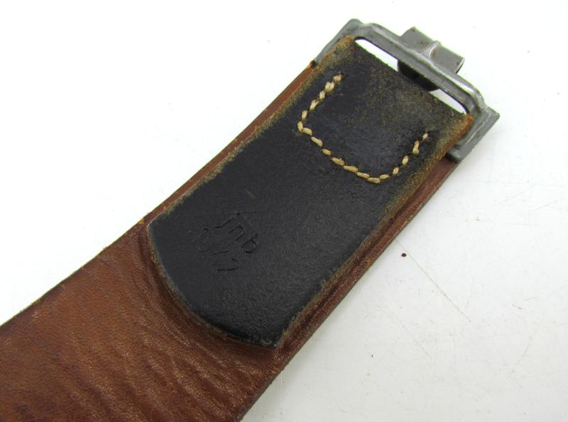 WH/SS Leather Equipment belt marked jnb 1942