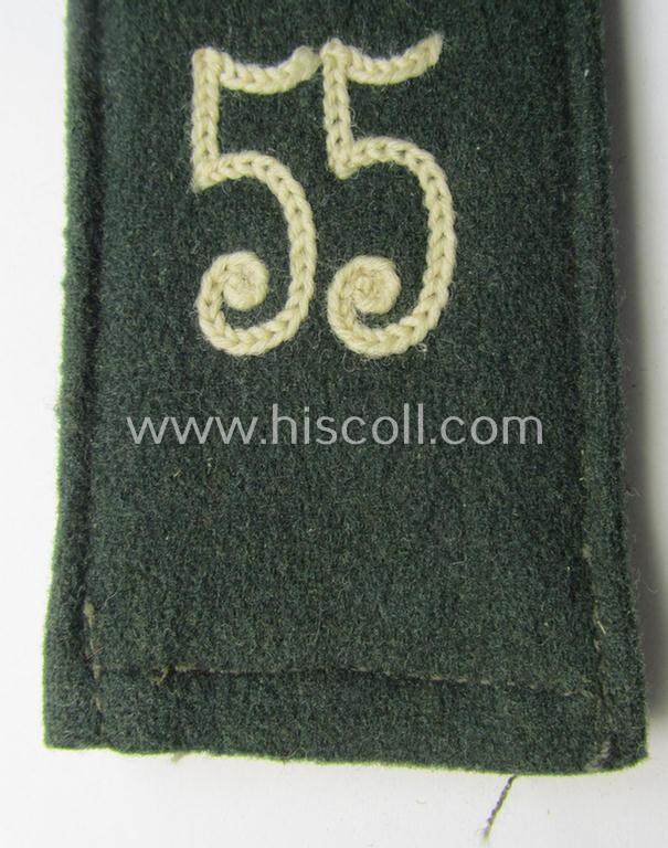 Single - and actually not that often seen! - WH (Heeres) EM-type (ie. 'M36-/M40'-pattern- and 'pointed styled-') 'cyphered' shoulderstrap as was intended for usage by a: 'Soldat des Infanterie-Regiments 55'