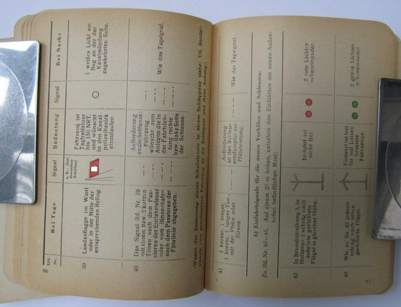 Interesting - and most certainly scarcely encountered! - WH (Kriegsmarine) instruction-manual entitled: 'Betriebsordnung für den Kaiser-Wilhelm-(Nord-Ostsee-) Kanal' that comes with various additions and that is dated: '5-39'
