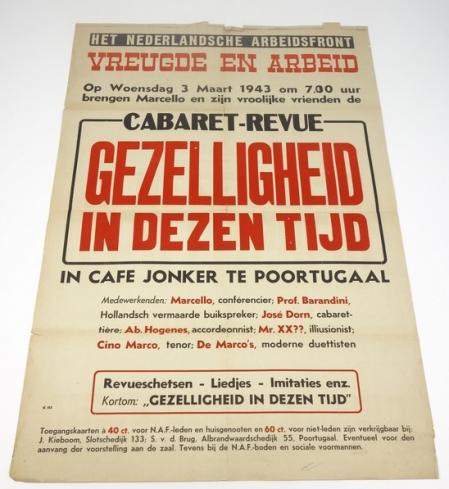 Dutch WW2 Poster " Gezelligheid in dezen tijd"