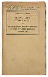 US WW2 FM 11-10 Signal Corps Field Manual