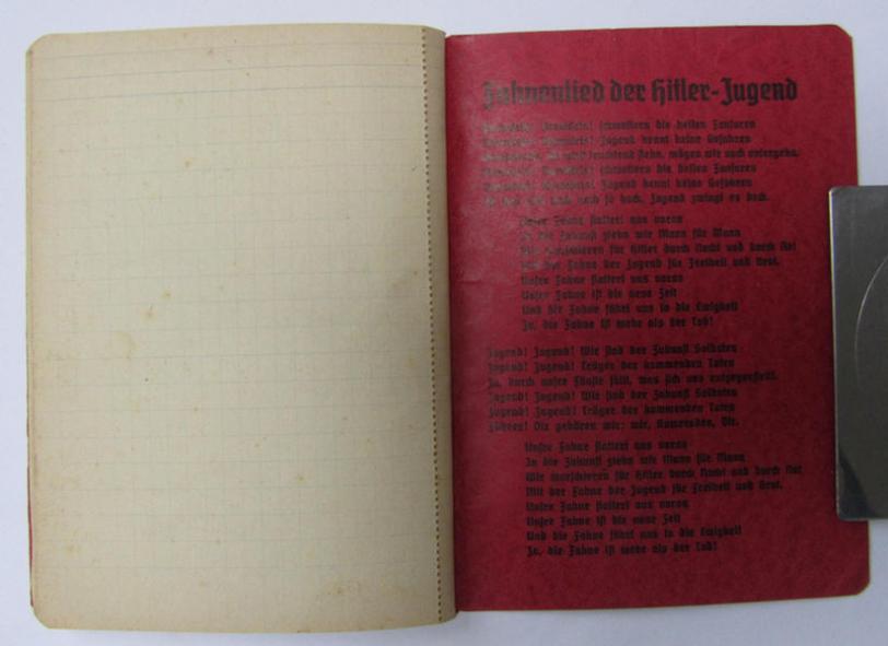 Interesting - and truly unsually found! - 'HJ'/'DJ' ('Hitlerjugend'/'Deutsches Jungvolk') so-called: 'Dienstbuch für das Deutsche Jungvolk in der HJ'