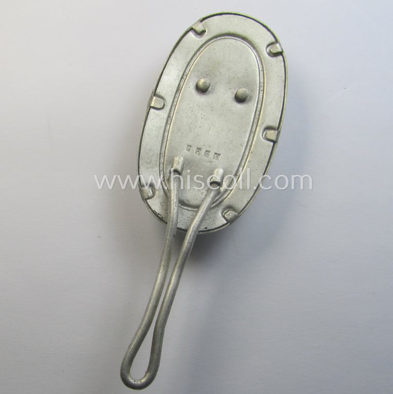 'Standard-issue'-pattern, aluminium-based 'Polizei'- (ie. police) 'Tschako'-cap-cocarde as intended for usage on the various 'Polizei' (ie. police) 'Tschakos'