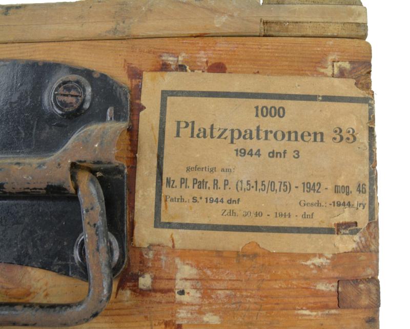 German WH Ammunition Box 'Platzpatronen 33'