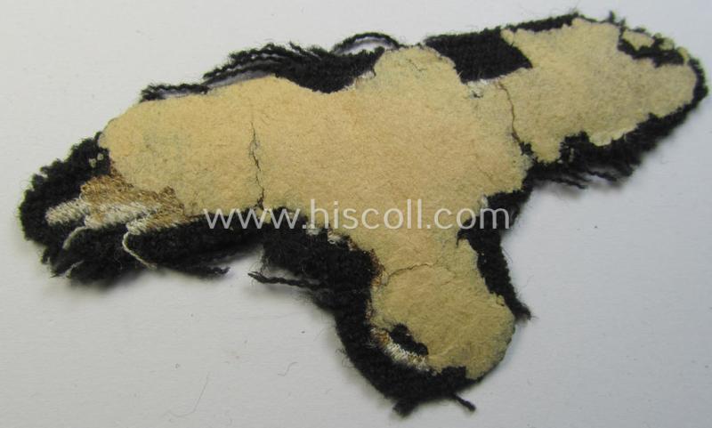 Superb example of a mid- (ie. later-war-) pattern, 'SS' (ie. 'Waffen-SS') so-called: 'RzM-style' enlisted-mens'-/ie. NCO-pattern arm-eagle as was intended for usage by the various Waffen-SS troops throughout the war