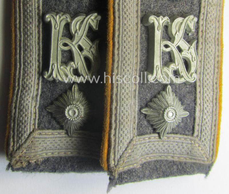 Pair of WH (Luftwaffe) 'cyphered', NCO-type shoulderstraps: 'Feldwebel der Flieger o. FJ-Truppen u. Mitglied einer Kriegsschule'