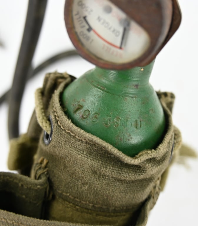 USAAF WW2 H-2 Bailout Oxygen Bottle and carrier