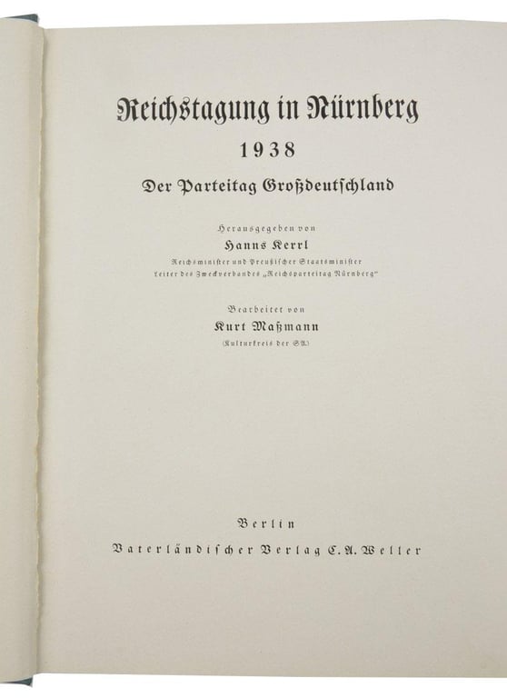 German Reichstagung in Nurnberg 1938 Book