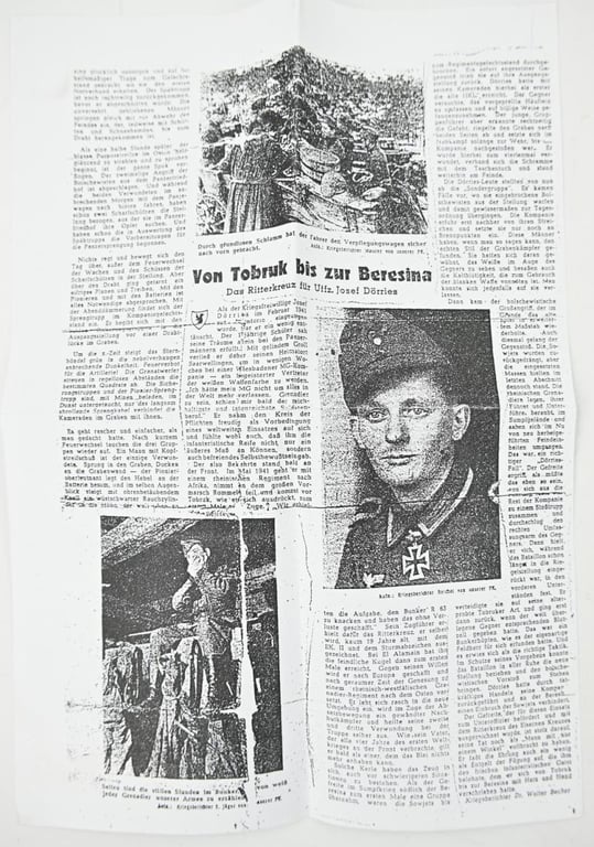 Signature of Wehrmacht Heer KC Recipient 'Josef Dörries'