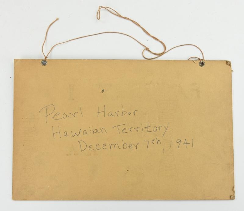 US WW2 502nd Coast Artillery (AA) Barracks Sign Pearl Harbor