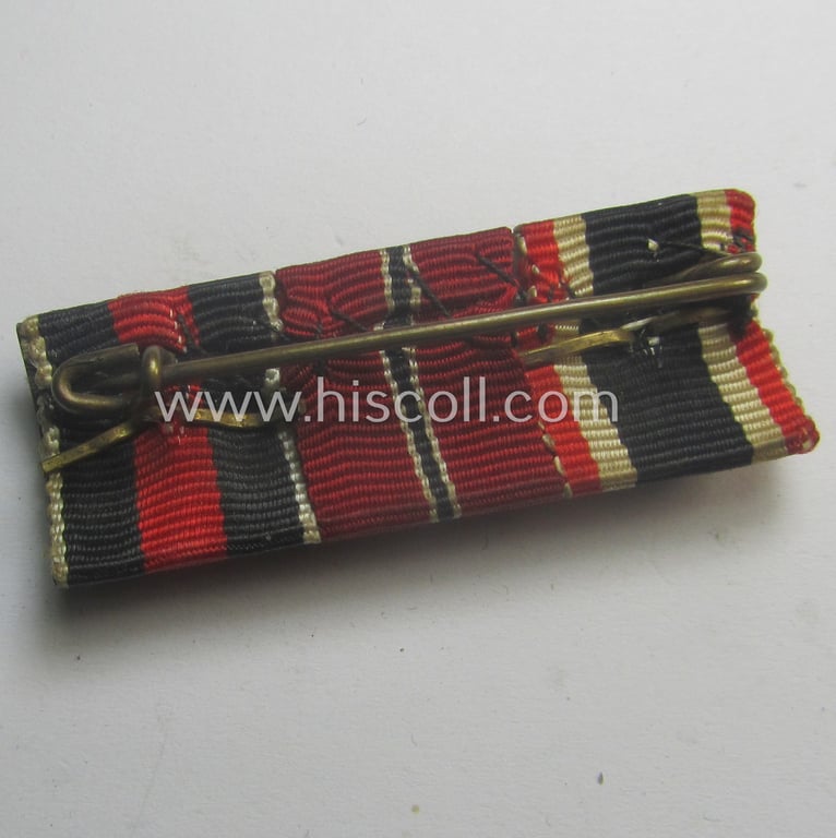 3-pieced, WWII- (ie. TR-) period ribbon-bar (ie. 'Feld- o. Bandspange') showing various WWII-period awards (amongst which a Czech 'Anschluss'-medal with attached detailed 'PB'-bar)