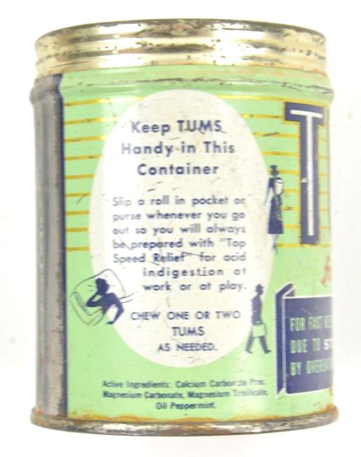 US WW2 Era Tin Can 'Tums for the Tummy'