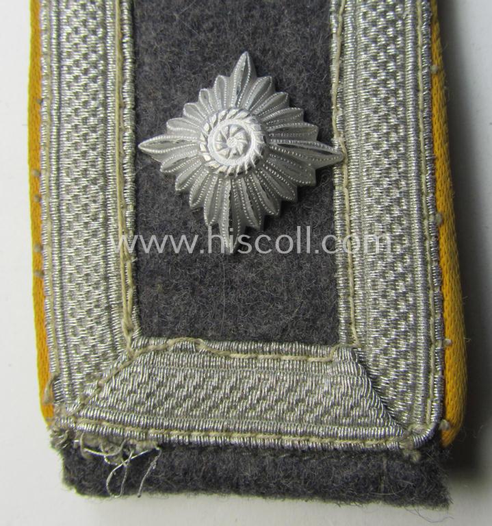 Attractive - albeit regrettably single! - WH (Luftwaffe) NCO-type shoulderstrap as piped in the golden-yellow- (ie. 'goldgelbener'-) coloured branchcolour as was intended for a: 'Feldwebel der Flieger o. Fallschirmtruppen'