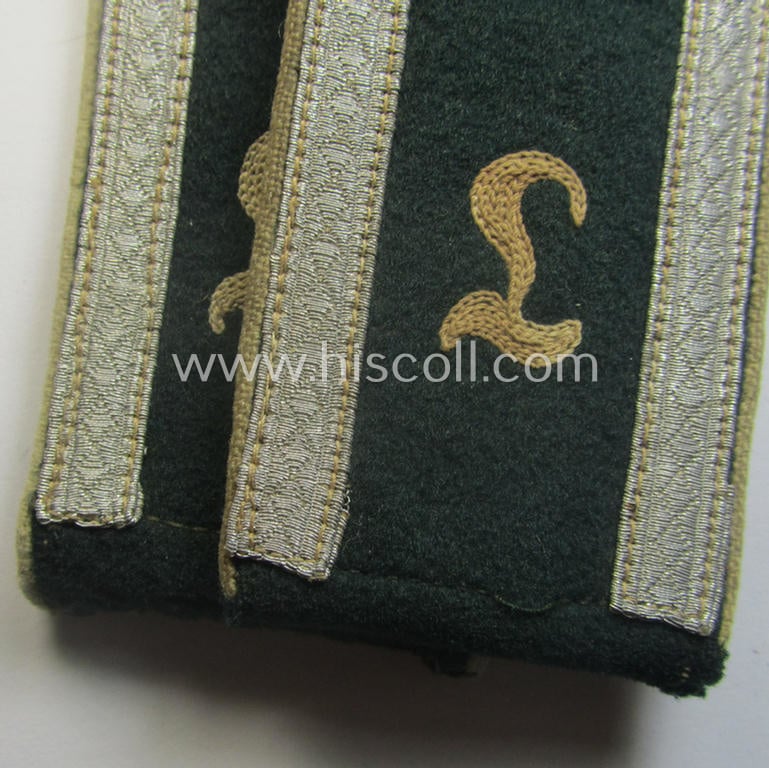 Pair of WH (Heeres) NCO-type (ie. 'M40'-pattern) neatly 'cyphered' shoulderstraps as was intended for usage by an: 'Unteroffizier einer Infanterie Lehr-Bataillons o. Rgts.'