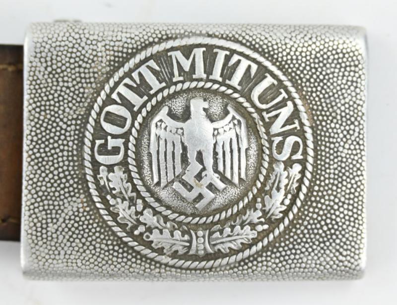 German WH Beltbuckle with leather tab 'B. Haarmann'