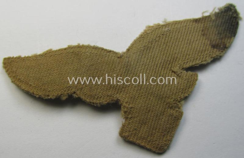 Superb - clearly used and actually very scarcely found! - WH (Luftwaffe) 'tropical'-issued- (ie. DAK or 'Deutsches Afrika Korps'-related) EM- ie. NCO-type breasteagle as was specifically intended for usage on the tropical-tunics