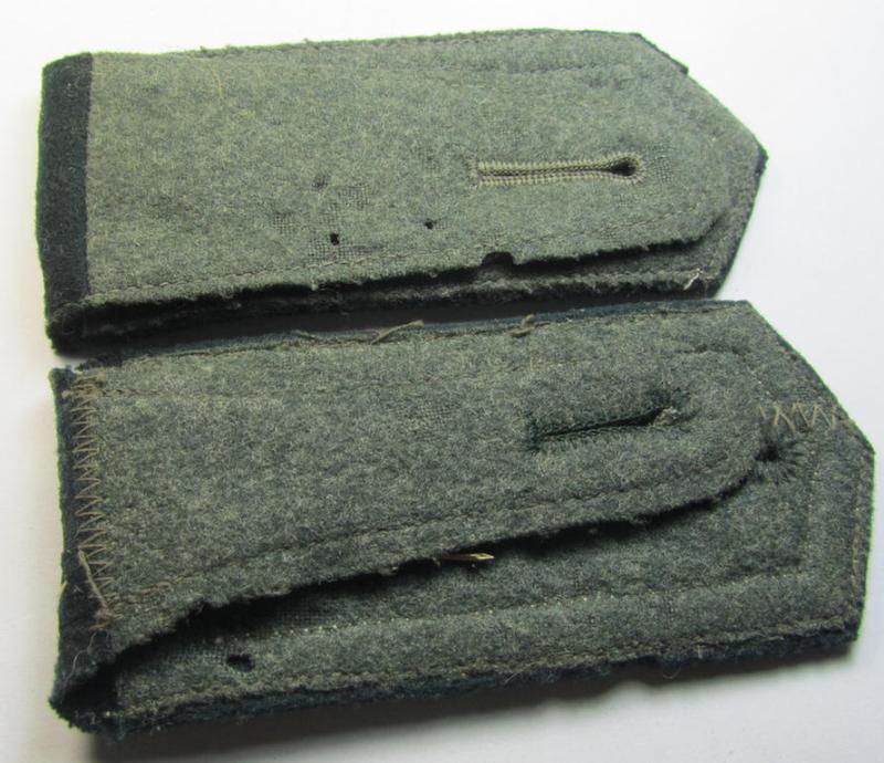 Neat - albeit non-matching - pair of WH (Heeres), early- (ie. pre-) war-period, 'M36'-pattern (pointed-styled!) and generic-pattern, 'cyphered' NCO-type shoulderstraps as was intended for a: 'Feldwebel des Infanterie-Regiments 33'