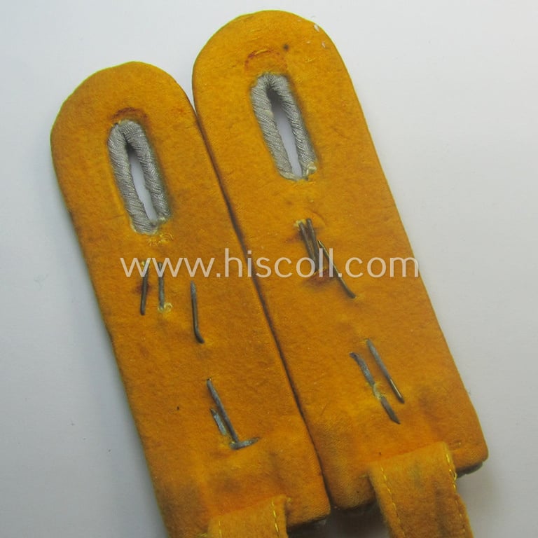 Pair of - truly used- and/or worn! - WH (Heeres) 'cyphered' officers'-type shoulderboards as was intended for an: 'Oberleutnant u. Mitglied des Kavallerie-Aufklärungs-Abtlgs. 9'